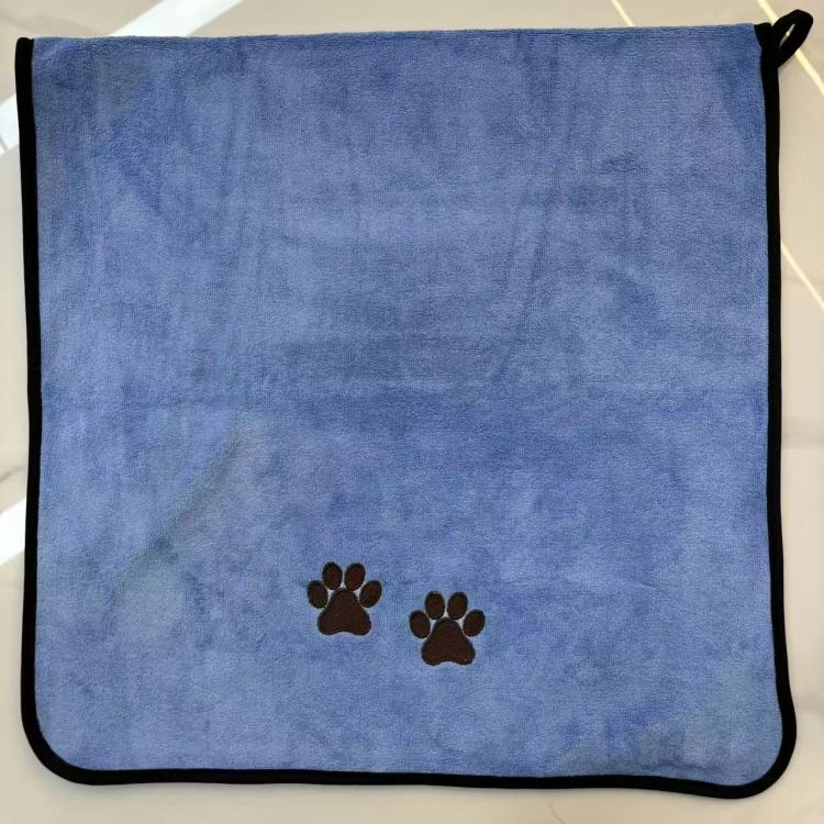 Pet embroidered bath towel 40*80cm, soft, absorbent and quick-drying towel, cat and dog bathing and grooming towel Specification image