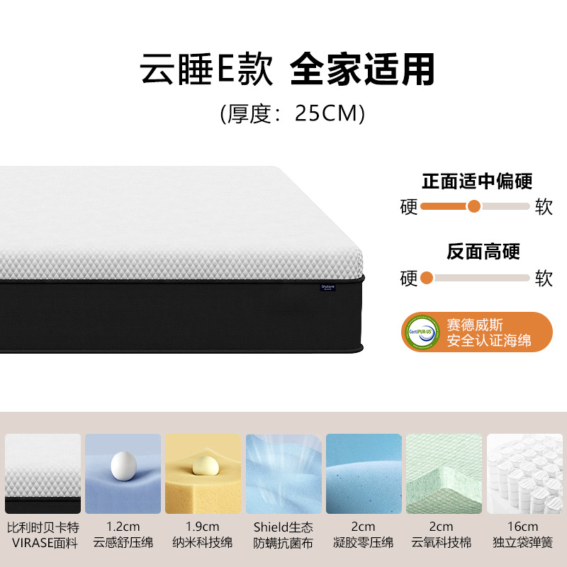 Simmons Memory foam independent pocket spring home mattress Hard pad Soft and hard dual-purpose back support home mattress wholesale Application Scenario