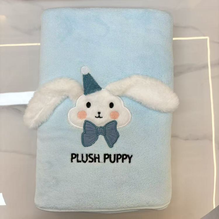 Thickened, soft and comfortable plush cartoon embroidered bath towel, 70*140cm Item Picture