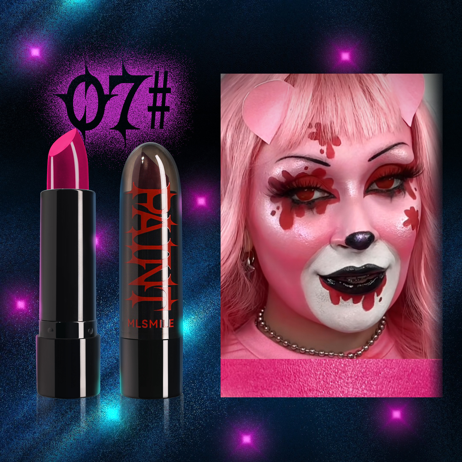 8-color Halloween lipsticks - black, white, red, green, blue - are easy to apply facial makeup to vampires Specification image