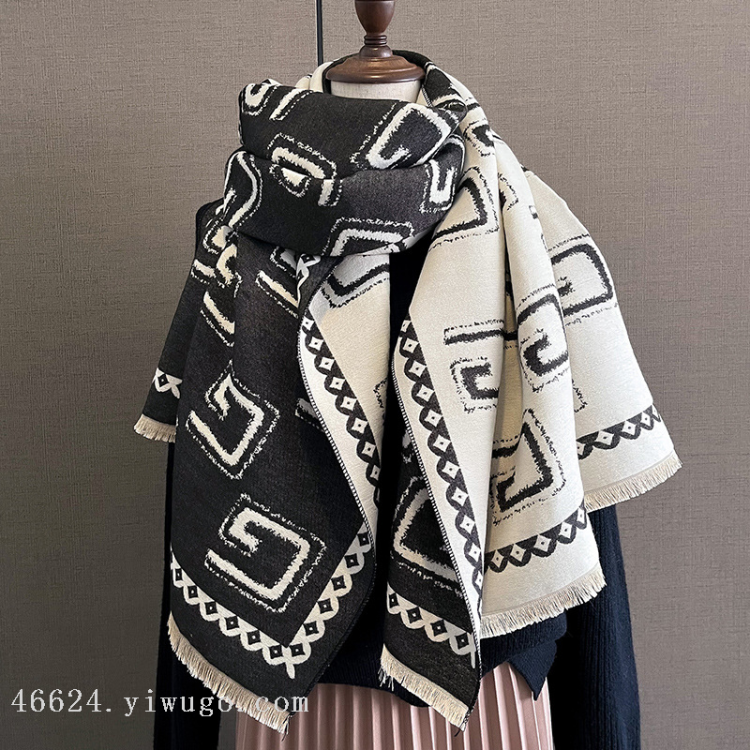 Cross-border scarf wholesale e-commerce live streaming supply chain 27 high-speed jacquard series Large G scarves Item Picture
