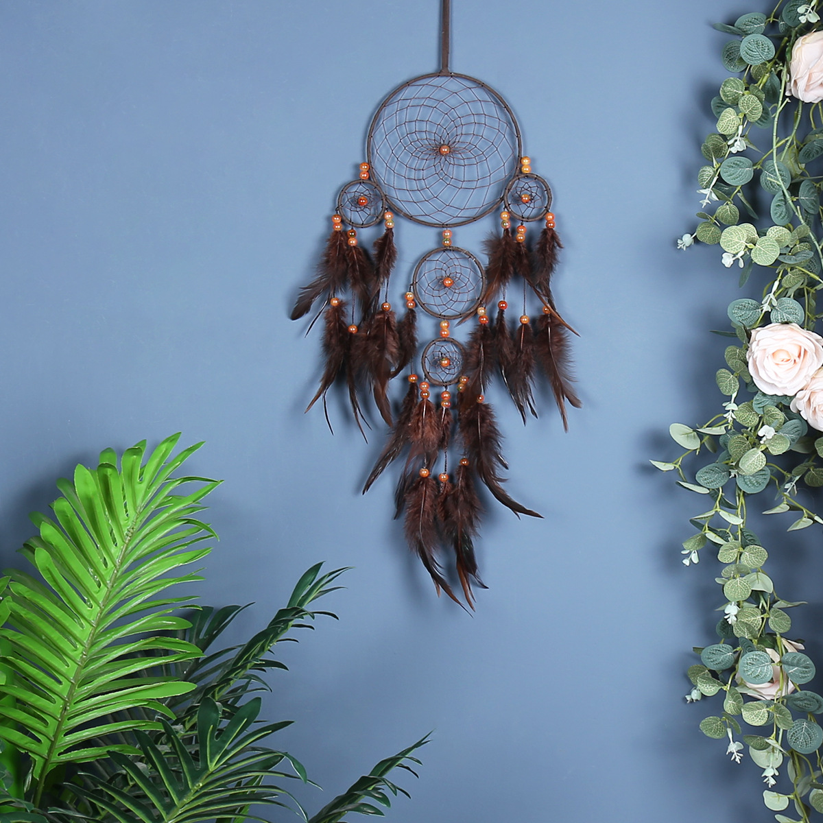 Indian retro style home decoration dreamcatcher pendants, five-ring dreamcatcher pendants, wholesale dreamcatcher