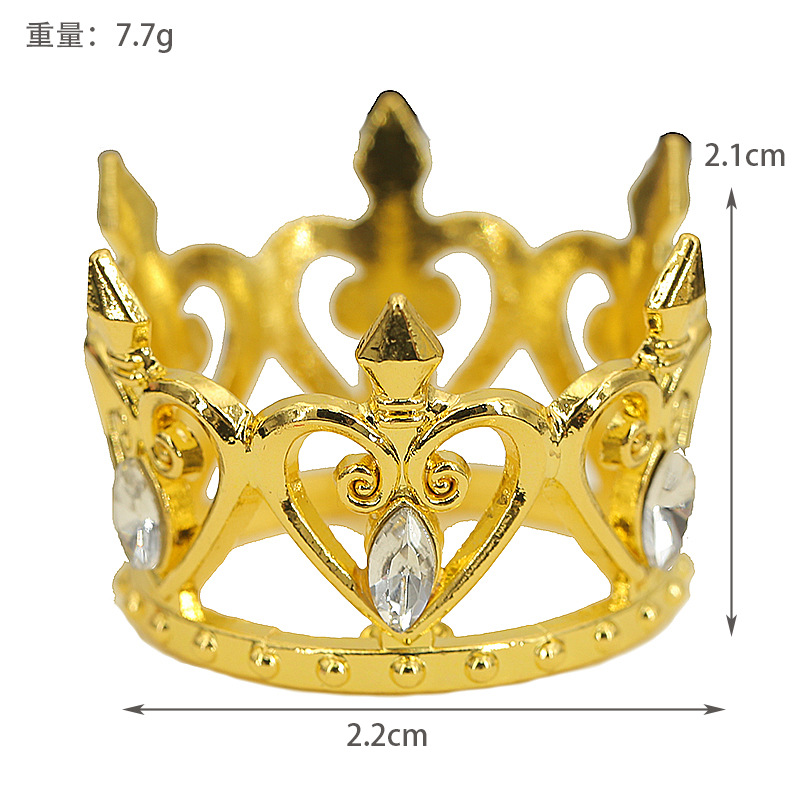 跨境新款迷你爱心小皇冠合金生日派对鲜花装扮圆头饰王冠儿童发饰