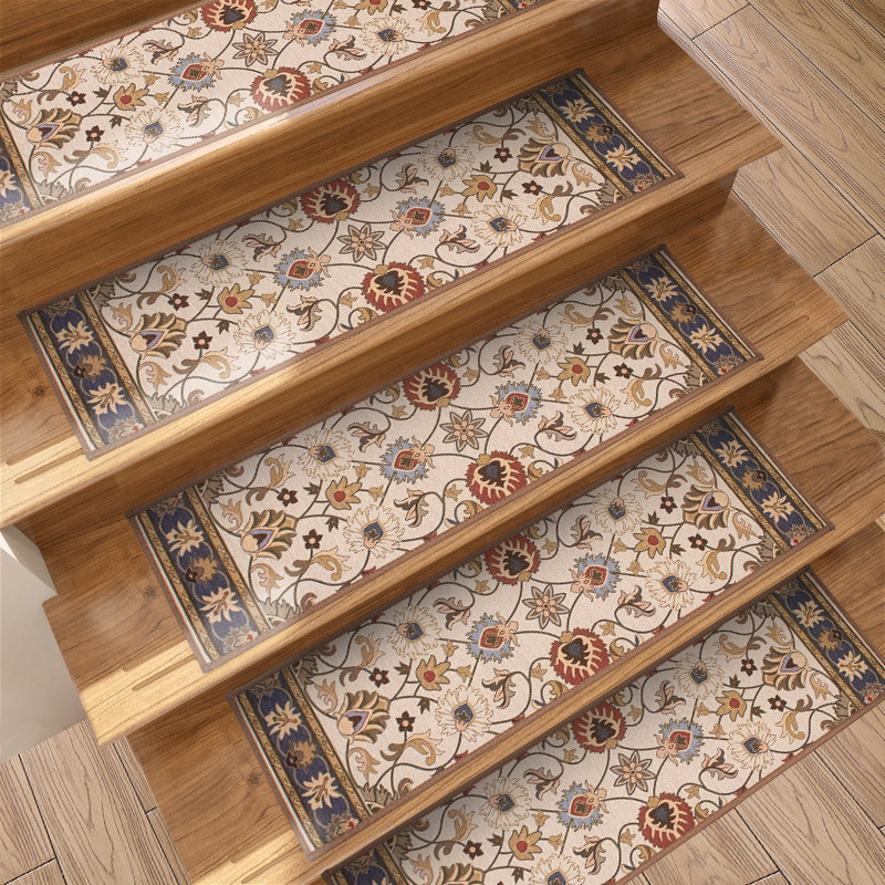 Cross-border Nordic Dornier European-style patterned stair pads, household stair treads, step resistant to dirt, silent and anti-slip Item Picture