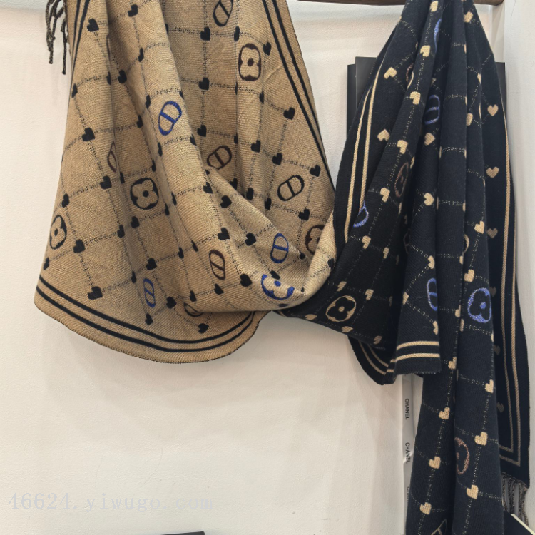 跨境围巾批发电商直播供应链供货21包芯纱系列爱心