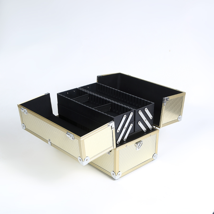 Golden metal storage box, fabric wardrobe under the bed, tableware organization box, multi-functional storage box