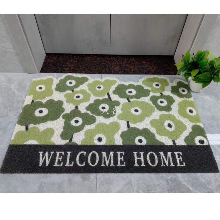 Threaded PVC digital printing brushed door mat, foot mat, anti-slip mat, l entrance door mat Specification image