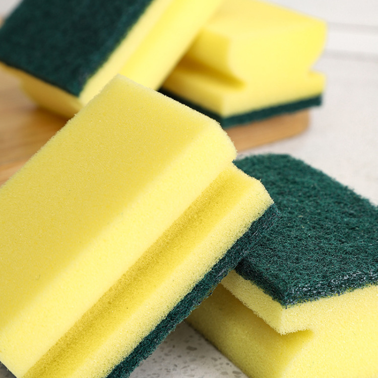 7 pieces of kitchen dishwashing, scouring pads, pot scrubbing cloths, cleaning sponges, and I-shaped grooved design