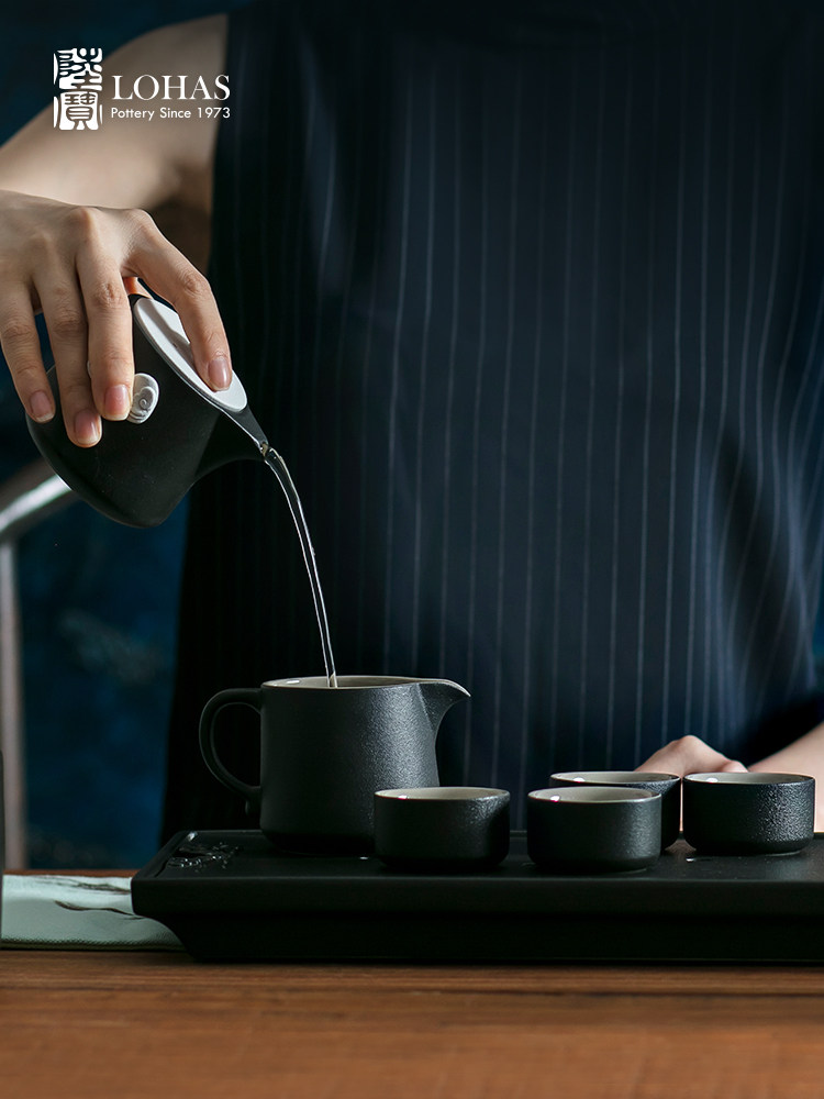 Lu Bao Ceramic Kung Fu Tea Set, Yunzhong Jinshu Tea Set, Home Living Room One Pot Six Cups Chinese Tea Set Specification image