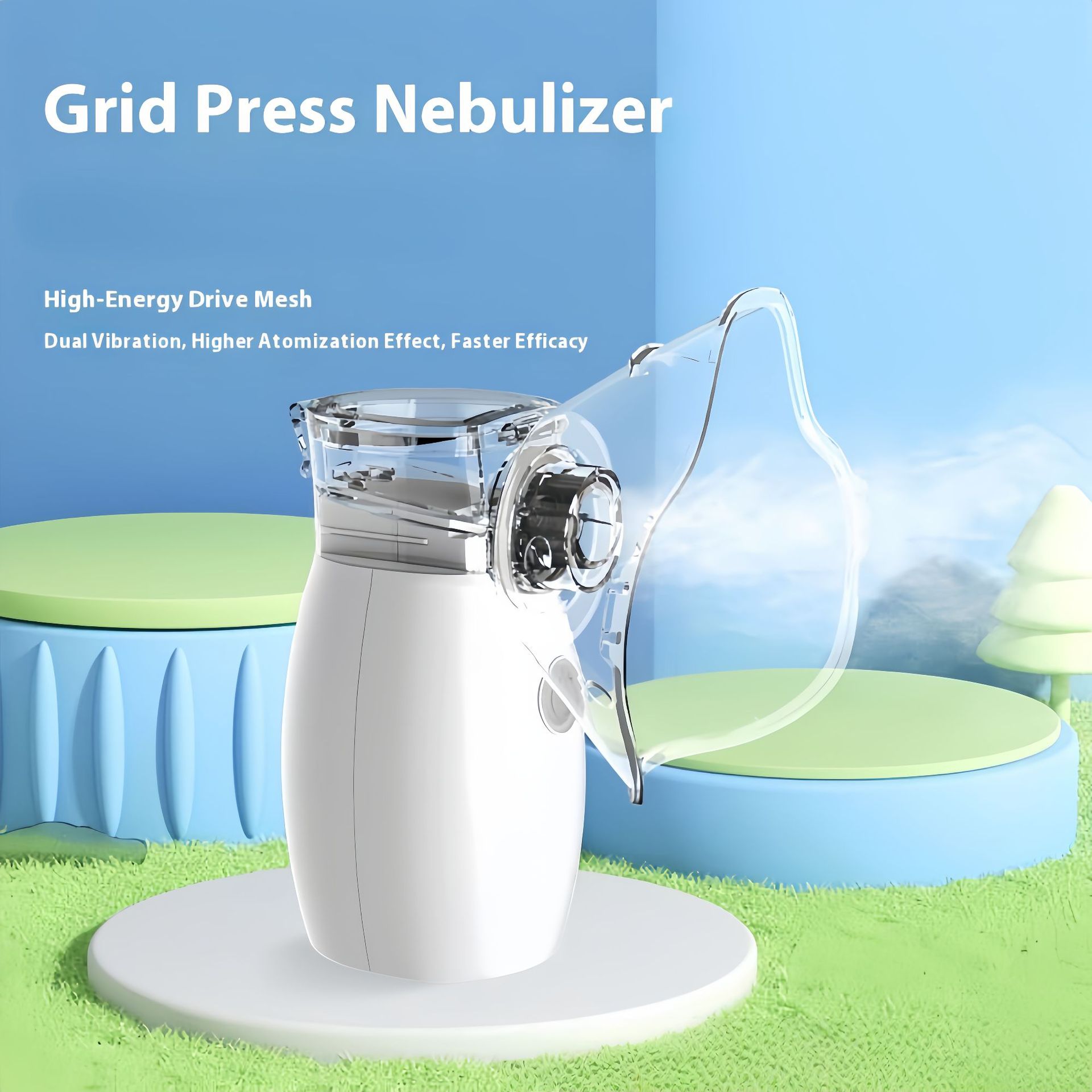 Foreign trade silent mesh handheld nebulizer, bilateral nebulizer, portable nebulizer, children's household nebulizer details Picture