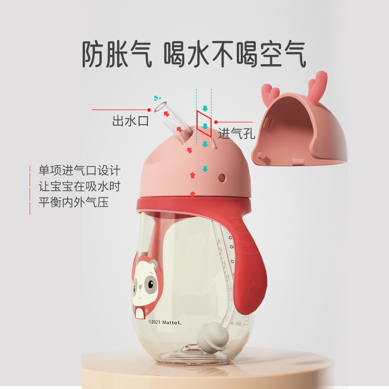 奶瓶婴儿防胀气大宝宝耐摔ppsu奶瓶宽口径带手柄儿童学饮杯吸管杯