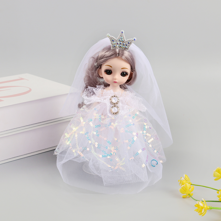 17 cm girl, princess, playhouse doll, girl toy set, joint, movable keychain, pendant, birthday present