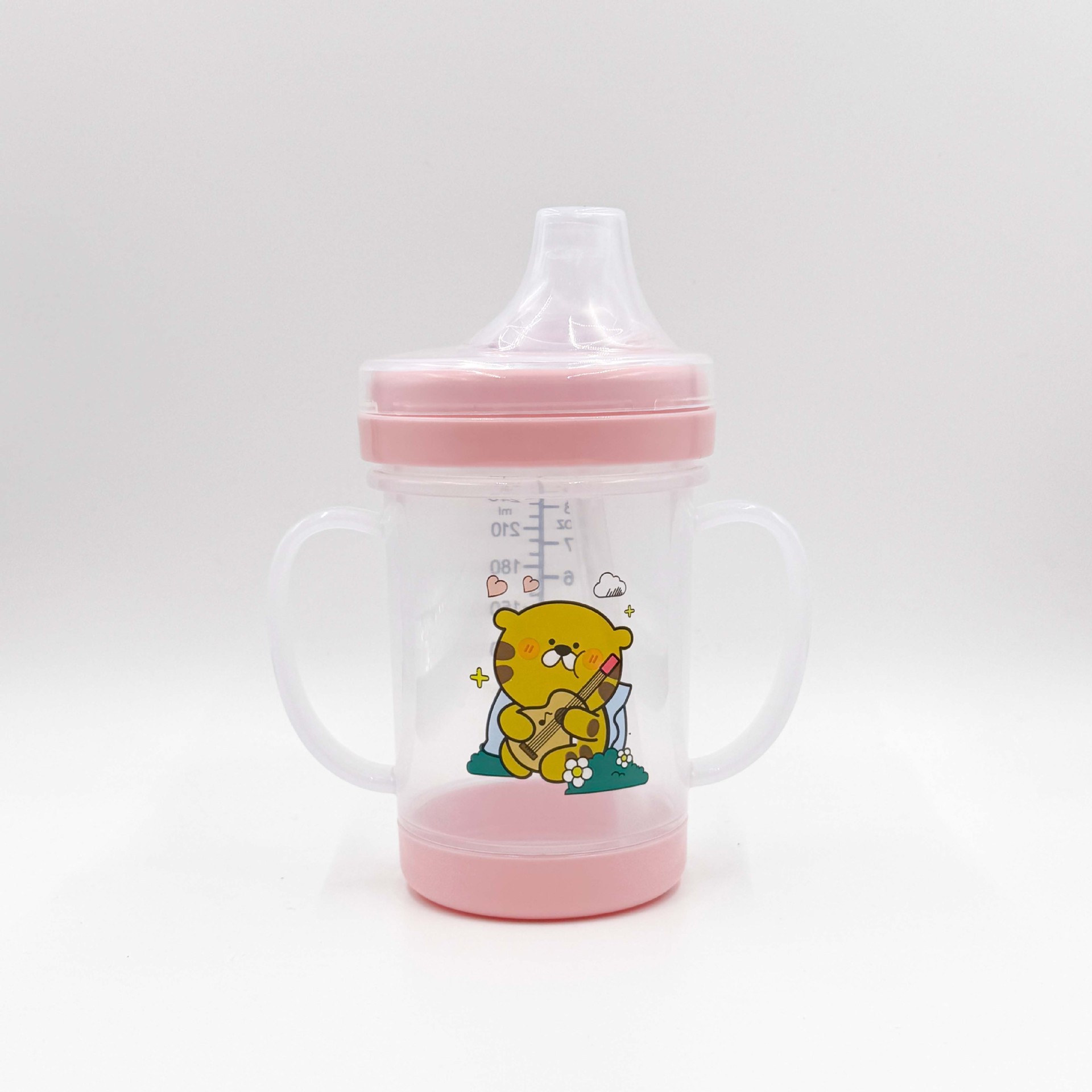 Infant and toddler duckbill drinking cup 240ML with lid, heat-insulating, anti-drop and leak-proof drinking cup, children's water cup with handle Application Scenario