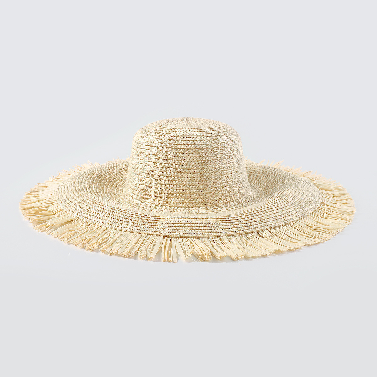 Fashionable lady's straw hat, Bohemian style, summer outdoor wide-brimmed sun hat, casual vacation, woven beach hat, straw hat Item Picture