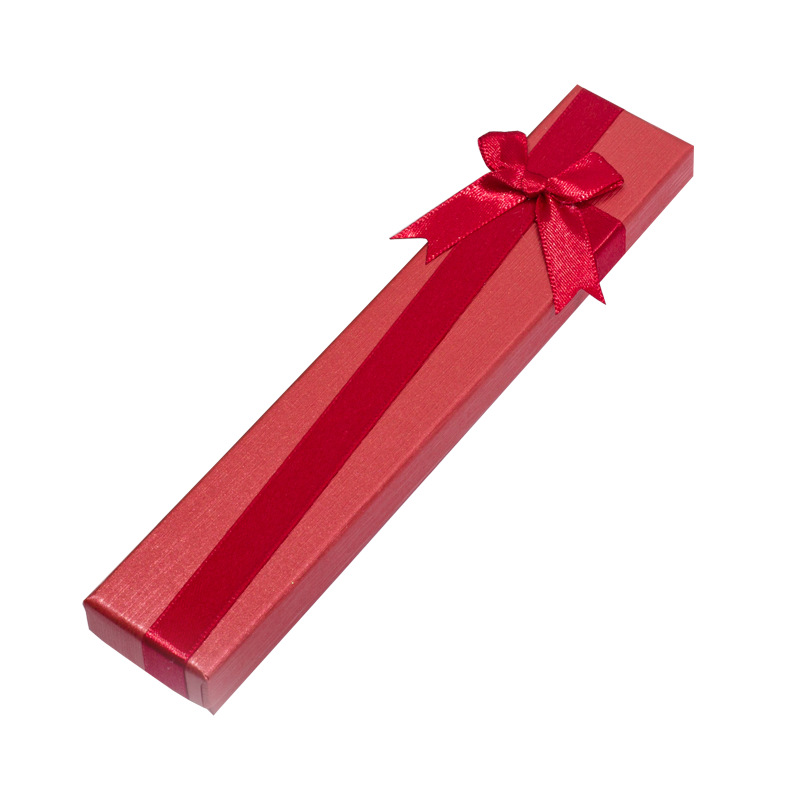 加工定制首饰包装盒蝴蝶结项链首饰盒简约吊坠压痕裱糊盒批发饰品