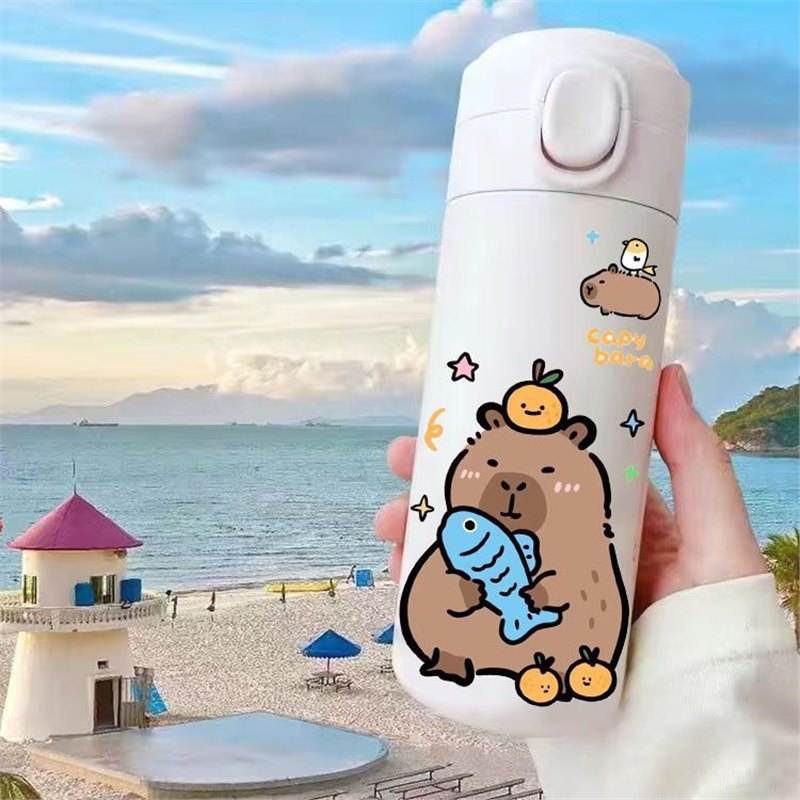 Cartoon Capybara Capibara stainless steel direct drinking cup, popular and cute thermos cup, couple water cup, portable Item Picture