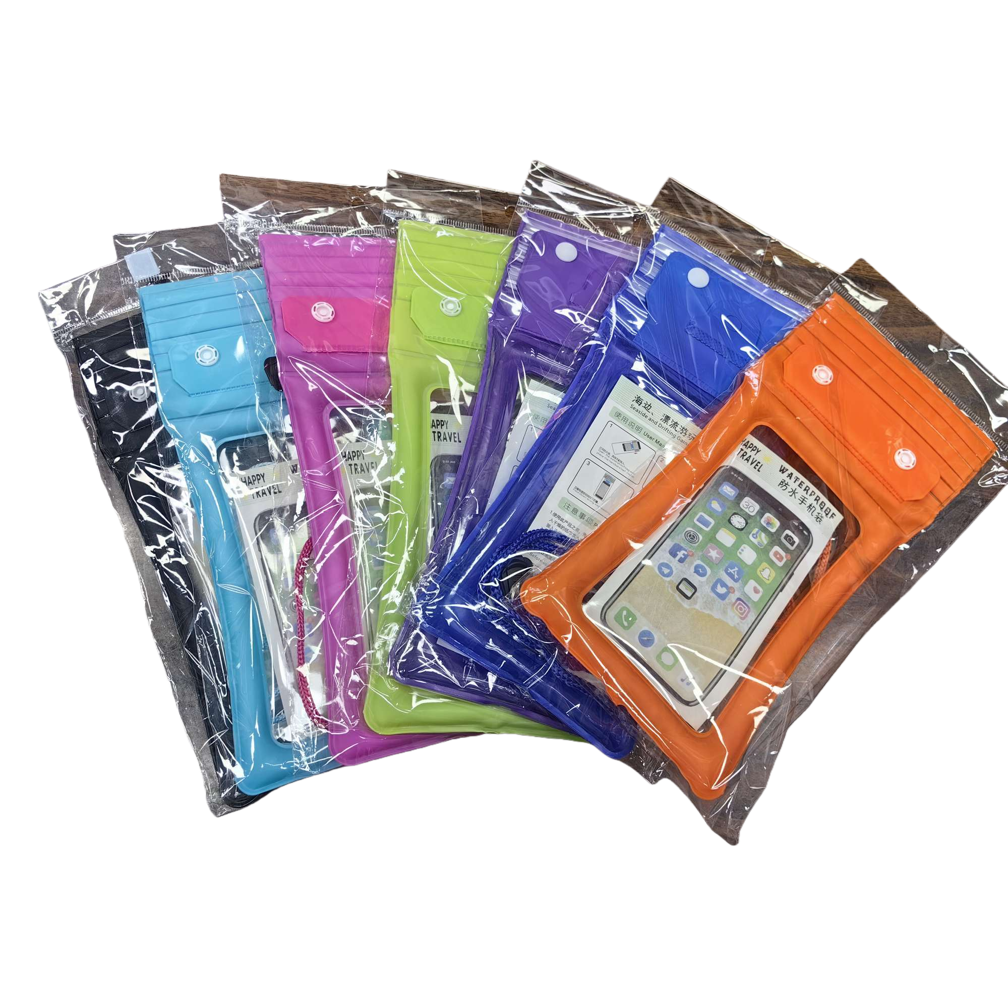 أكياس هواتف محمولة ملونة مضادة للماء لمنع التعرق والغبار، أكياس واقية من الماء ضد الهواء الطلق Specification image