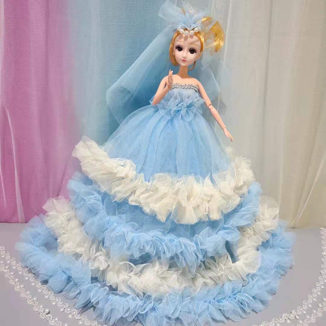 Four-layer wedding dress, Yuexin Barbie Princess, girl, children's game toy, 50cm realistic doll, pendant, gift details Picture