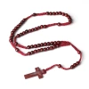 European and American natural wood beads, cross-shaped necklaces, wooden jewelry, hand-strung and woven cross-border jewelry wholesale details Picture