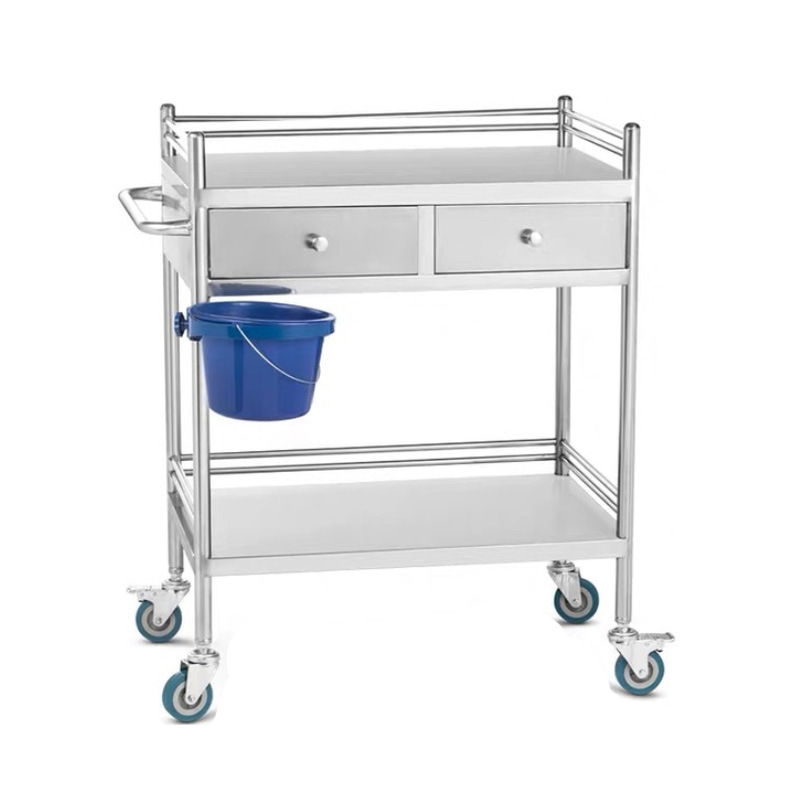 Hospital trolley, stainless steel trolley, three-layer instrument trolley, surgical trolley, nursing trolley, dressing change trolley, instrument trolley, nursing trolley Specification image