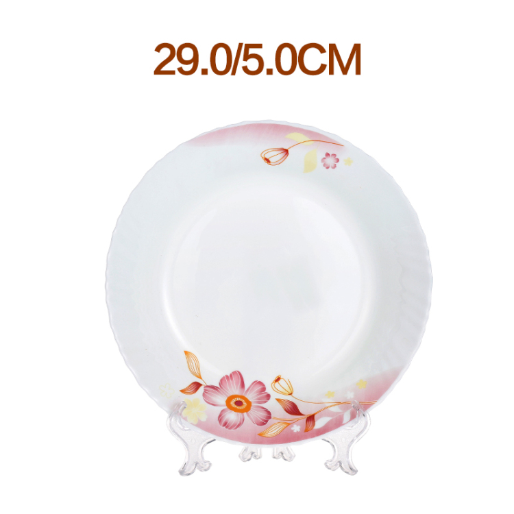 OPAL GLASSWARE White jade porcelain tempered glass salad, fruit, fish, dumpling and deep plate tableware Item Picture