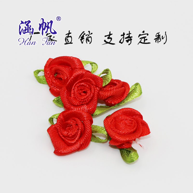 Colorful ribbon rose, realistic flower arrangement, imitation rose, crocheted bouquet, knitted bouquet, waterfall decoration Specification image