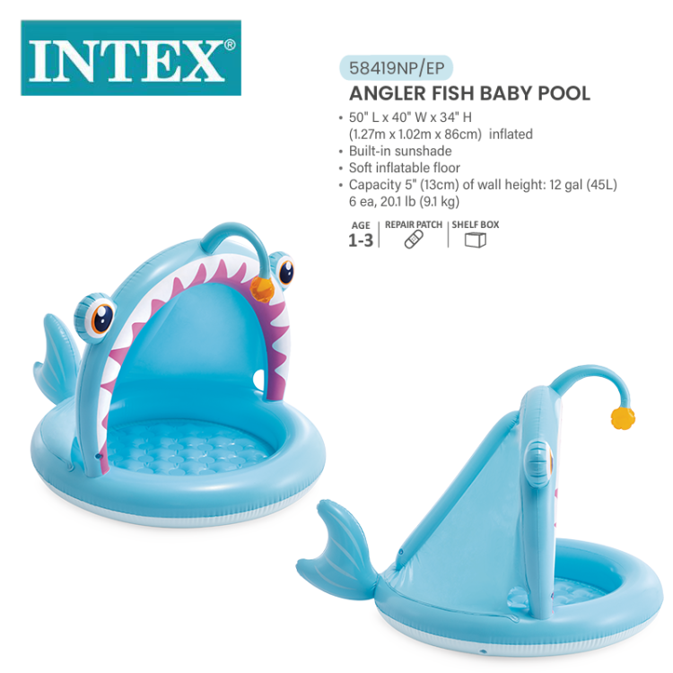INTEX58419 Lanternfish baby pool, baby inflatable pool, sunshade bath tub, Ocean ball pool wholesale Item Picture