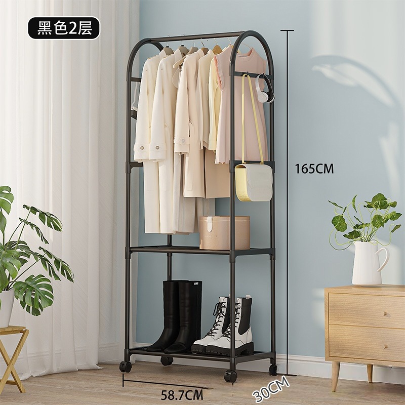 Simple and portable clothes drying rack, coat and hat integrated rack, multi-layer drying rack, multi-functional coat and hat drying rack, shoe drying rack Item Picture