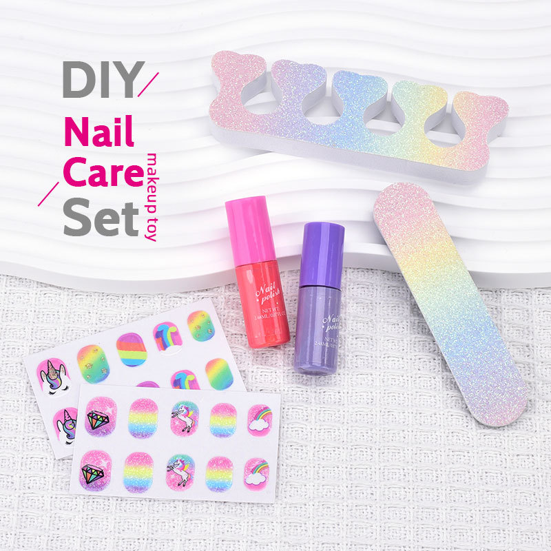 跨境儿童彩妆指甲油口红女孩化妆玩具盒装女孩化妆品彩妆盒亚马逊