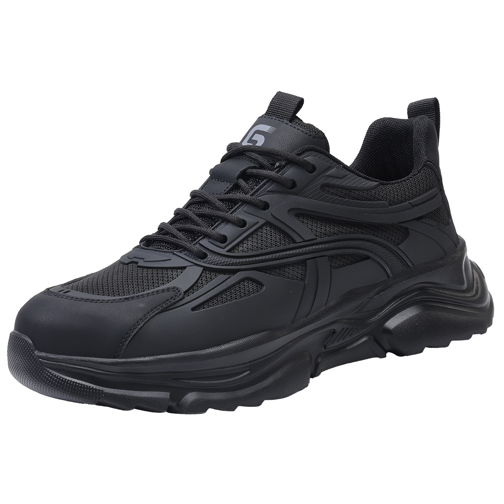 Wholesale of all-season new men's steel toe lightweight safety shoes, comfortable, wear-resistant, anti-crush and anti-slip work shoes and sports shoes