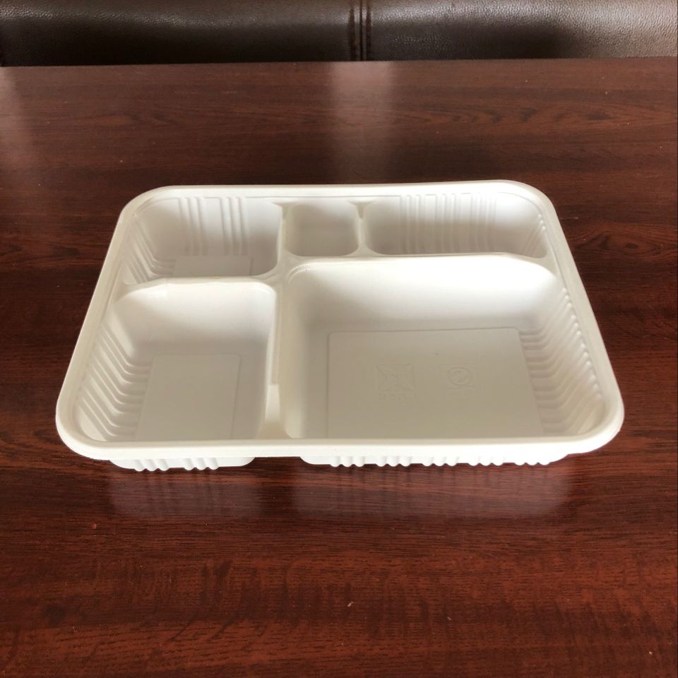 玉米淀粉一次性碗盘3格可降解餐具产品图