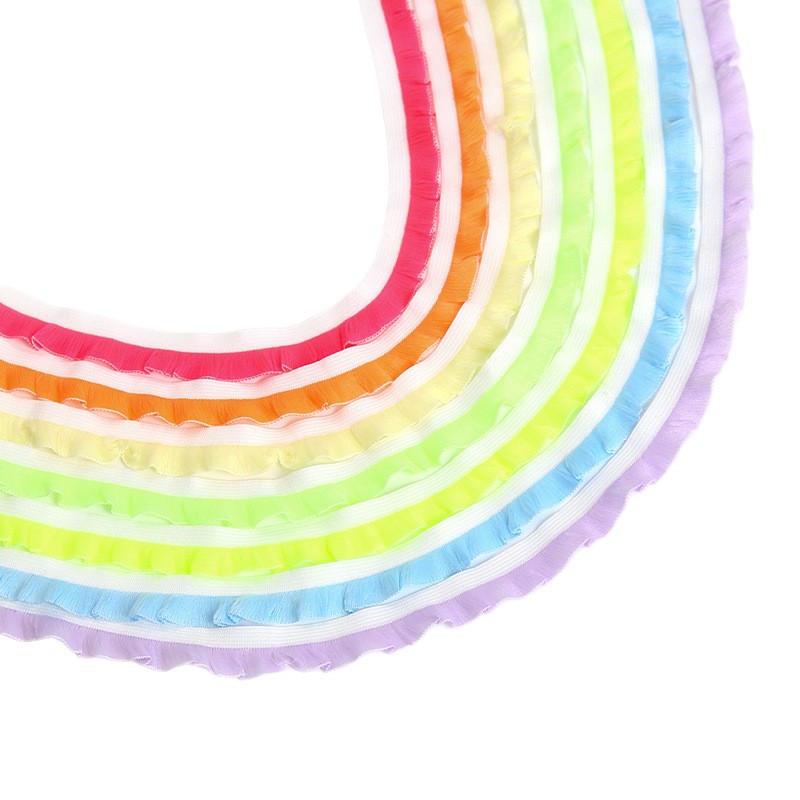Colorful lace elastic and tight woven straps for children's clothes, black fungus lace accessories, diy bath balls, toys, pet and children's clothing accessories