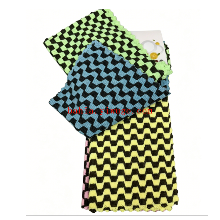 Bahia striped microfiber cleaning cloth, a multi-color double-sided absorbent cleaning cloth, is a household cleaning wonder Specification image