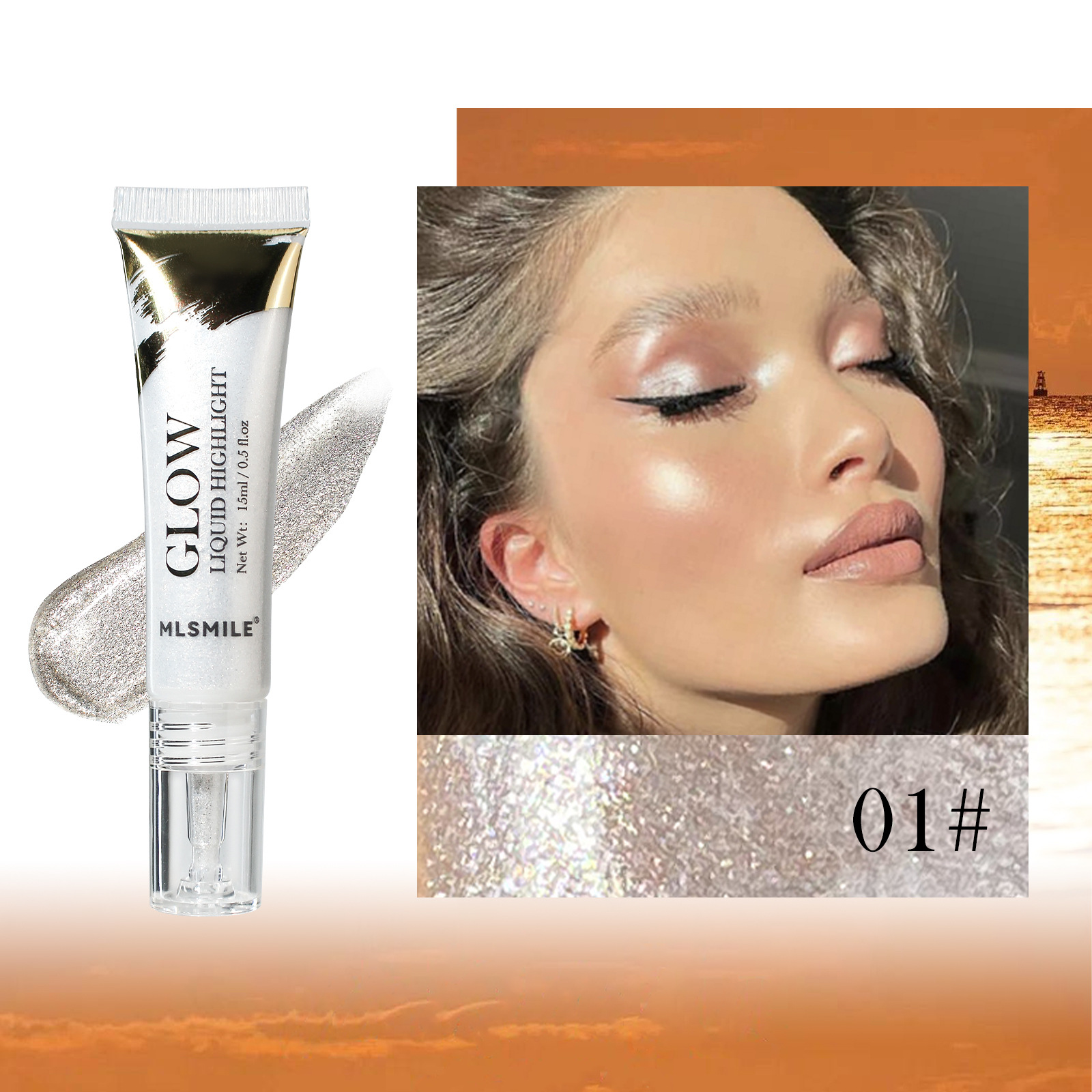 Atomic Kitten Natural Vegan Waterproof Liquid Phosphor Bronze pearlescent effect brightens makeup Specification image