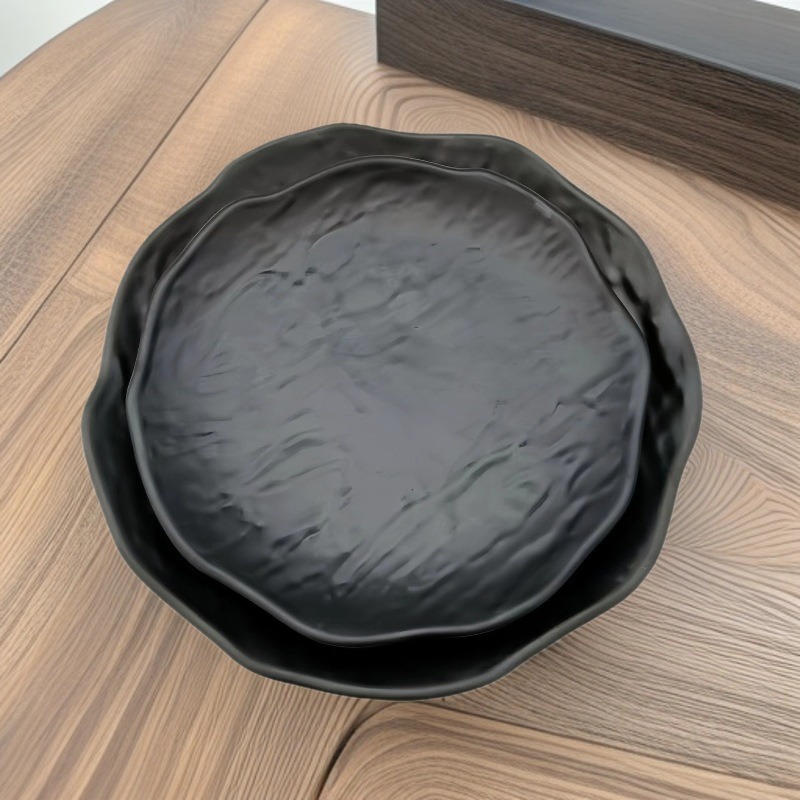 跨境餐具工厂 密胺餐具圆盘平盘塑料碟子菜盘餐盘西餐盘盘子