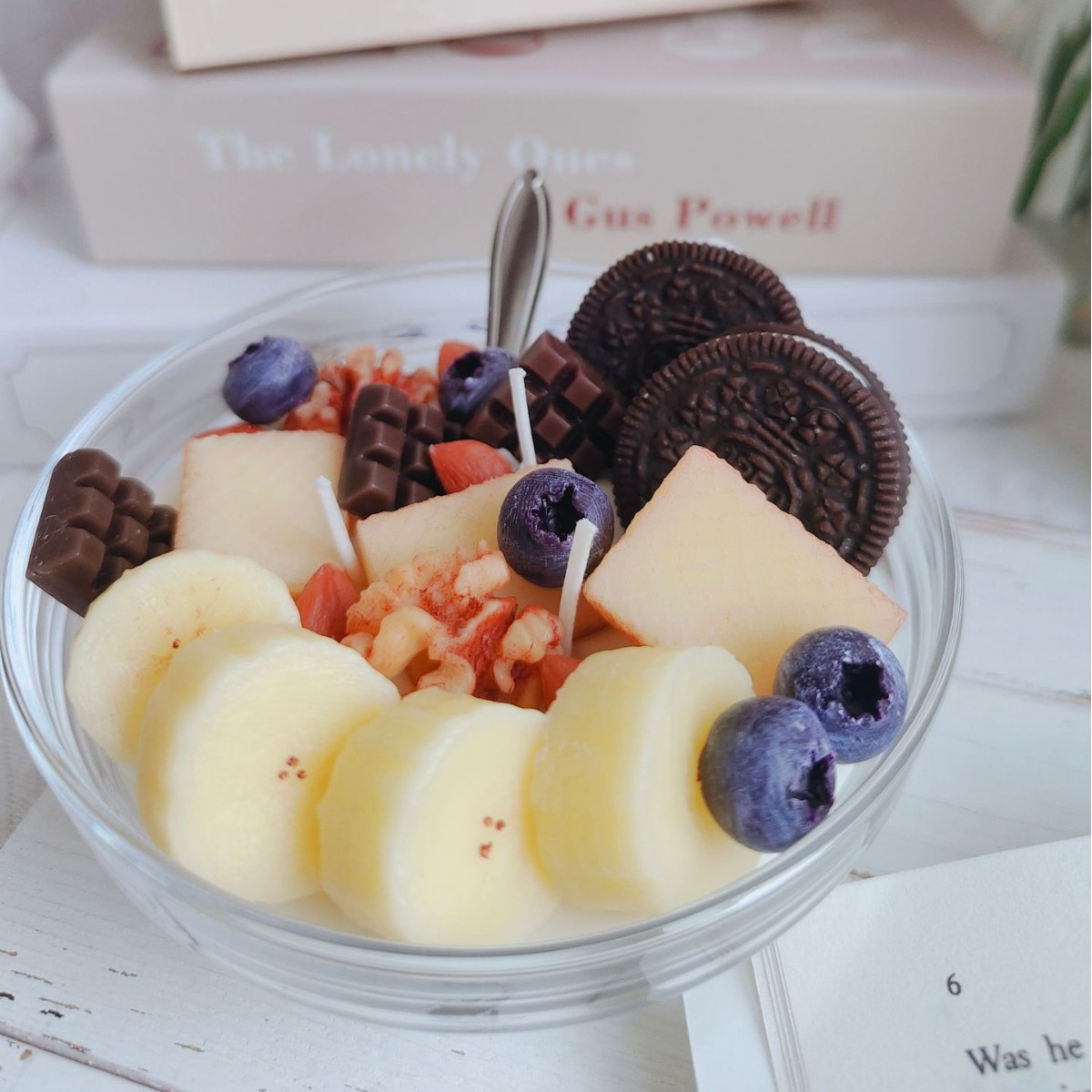 水果酸奶创意冰激凌坚果香薰蜡烛手工仿真麦片碗摆件伴手礼大豆蜡