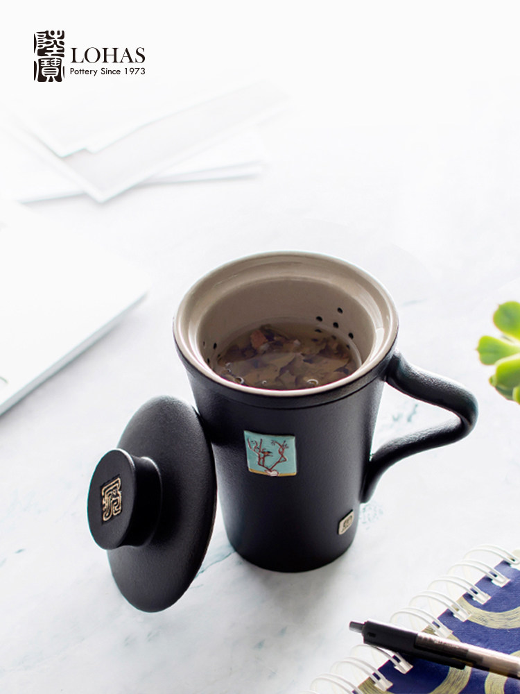 Lubao Ceramic mugs, tea-water separation cups, office tea brewing cups, Historical Museum co-branded Changyugai cups, water cups Specification image