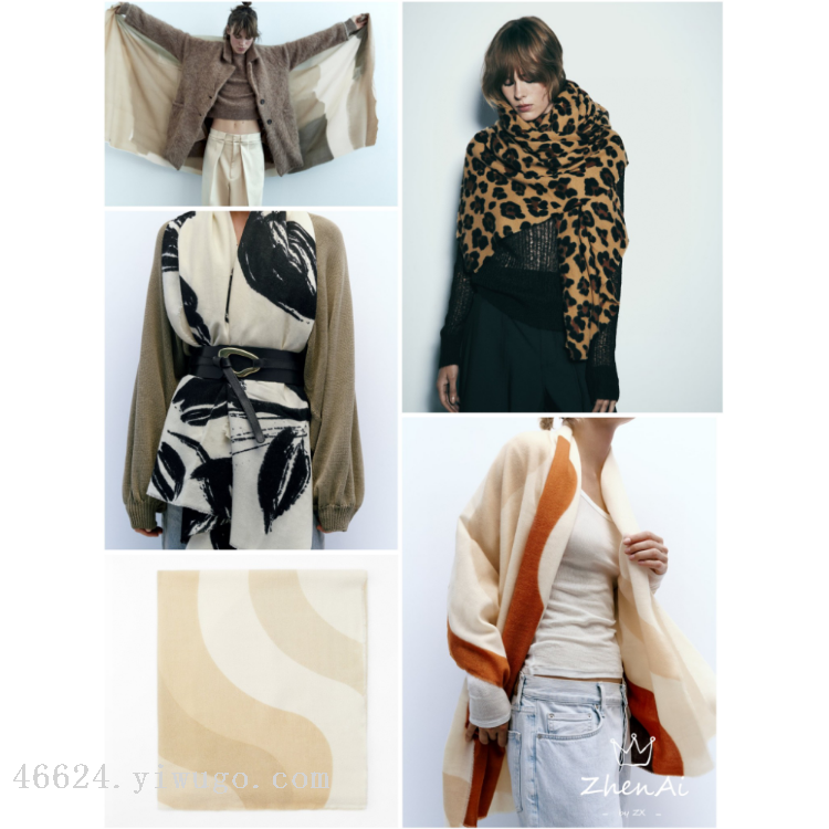 New leopard print acrylic imitation cashmere scarf for cross-border scarf wholesale e-commerce live-streaming supply chain Application Scenario