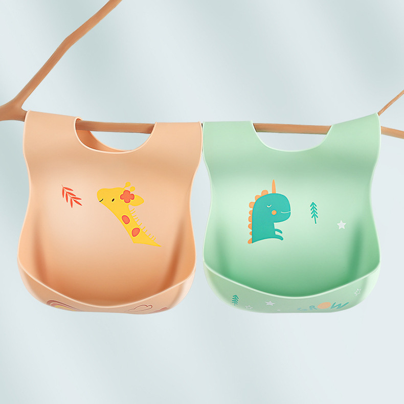 Liquid silicone bibs, baby three-dimensional food bibs, waterproof and no-rinse bibs for infants, super soft silicone bibs direct sales and wholesale details Picture