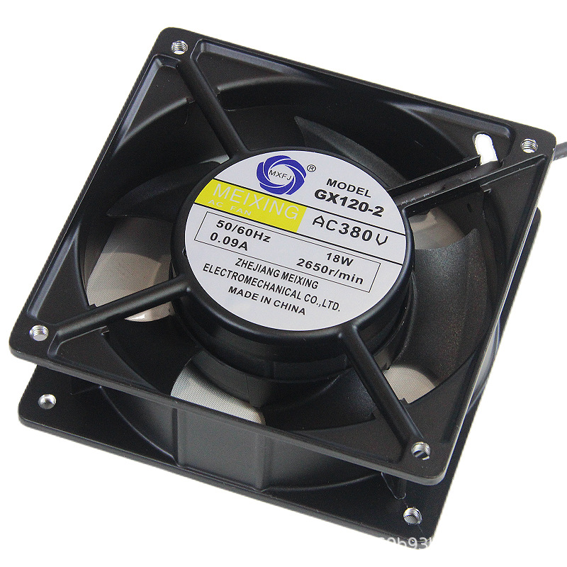 GX120-2 220VAC ball bearing small industrial axial flow fan square heat dissipation and cooling fan Specification image