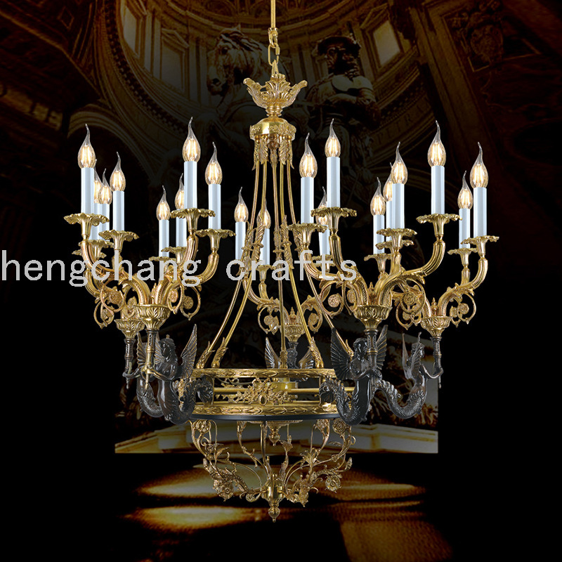 法式铜吊灯豪华别墅客厅餐厅书房欧式铜多头灯