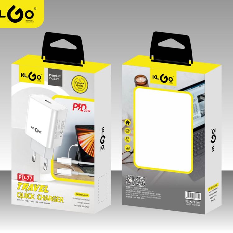 Coolway KLGO PD-77 charger Data Cable set, 20W European standard with S-31 cable TYPE-C