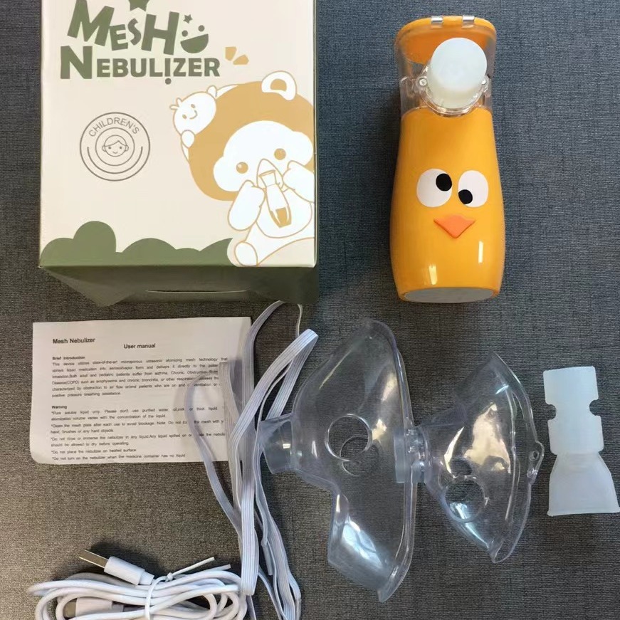 The portable handheld nebulizer features a long-lasting body and a cute mesh nebulizer available in various colors full figure