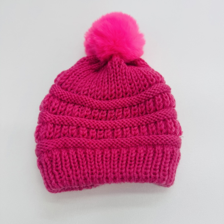 New European and American woolen children's hats, cute one-flower baby pullover caps, warm baby placenta caps for autumn and winter Specification image