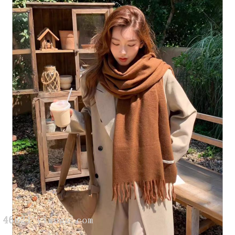 Cross-border scarf wholesale e-commerce live streaming supply chain supply 39 Monochrome series Solid Oreo Item Picture