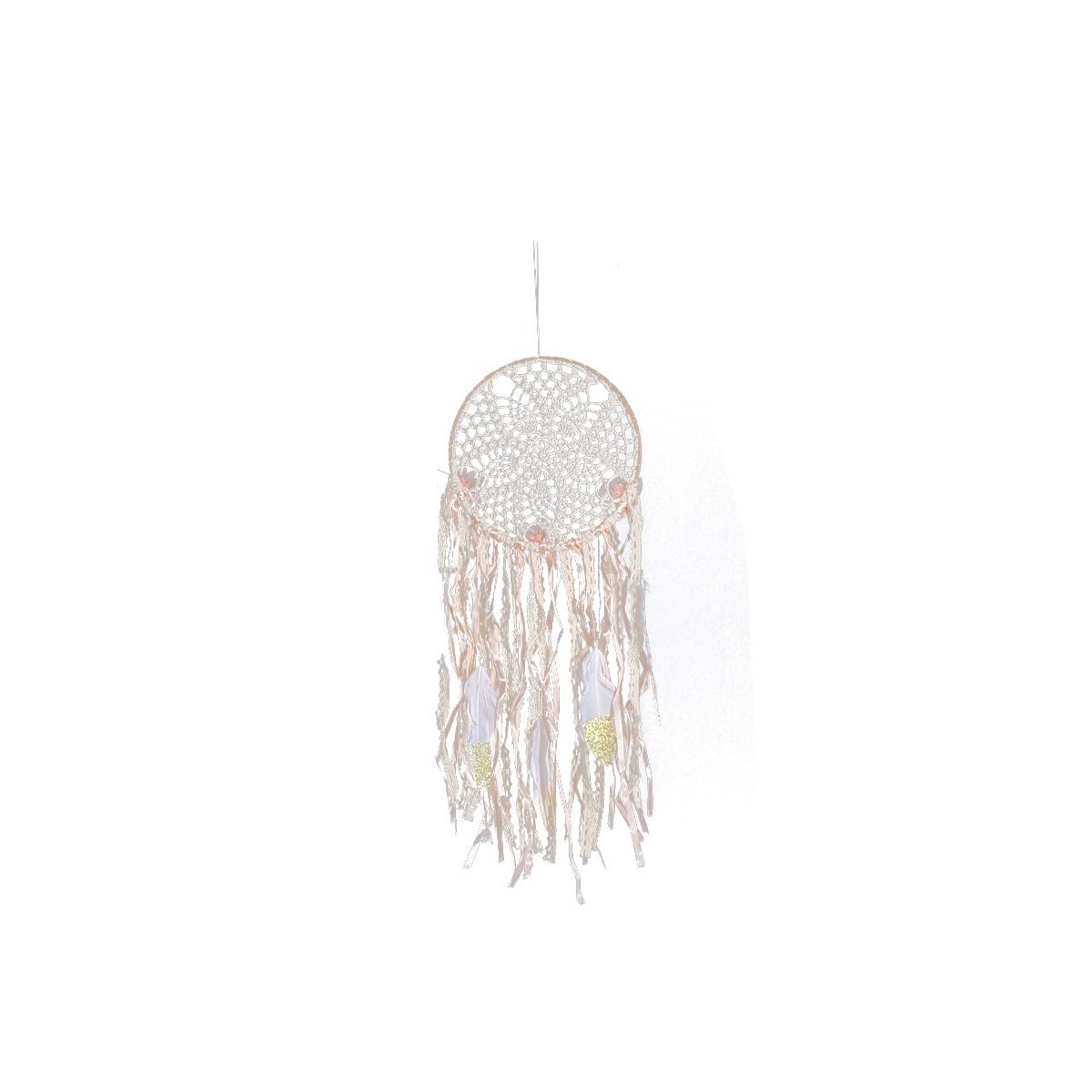 Bohemian-style dream catcher with three flowers, home decoration dream catcher, wall hanging, wall decoration, and dream catcher pendant Item Picture