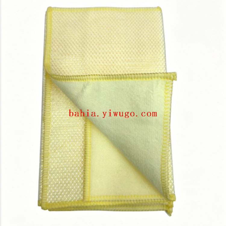 Non-stick, easy-to-clean thickened coral fleece scouring pad, multi-functional cleaning towel for kitchen and bathroom Item Picture