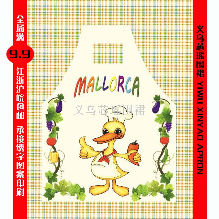 定位客人图案 数码印花围裙 定做logo 圣诞围裙 搞怪围裙 罩衣