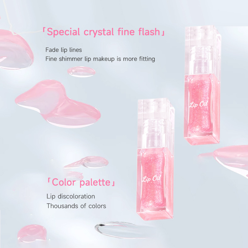 Vegan glitter lip gloss beauty care product: Rich, hydrating, lustrous, long-lasting, and waterproof makeup Specification image
