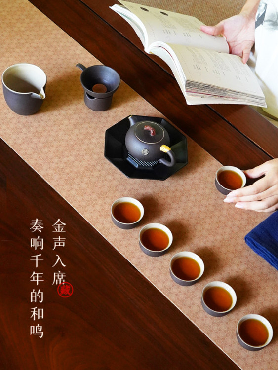 Lu Bao Ceramic Kung Fu Tea Set, new Chinese-style light luxury complete tea set, home gift, Golden Sound and Ming Tea gift Item Picture